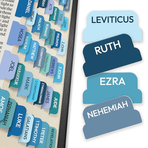 90 Christian Bible Tabs for Women, Men & Kids - Blue - color: Blue