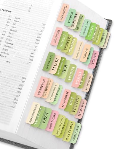 Taja Bible Tabs, 75 Large Print Index Tabs for Women & Men - color: E-waterlily Garden