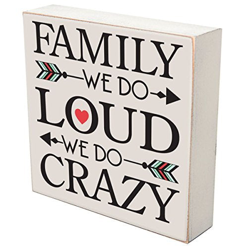 LifeSong Milestones Family We Do Loud We Do Crazy Wedding for Couple, Housewarming Gift Ideas for Mr. and Mrs. Shadow Box 6"x6" (Be Strong) (Family we do Loud) - color: Family We Do Loud