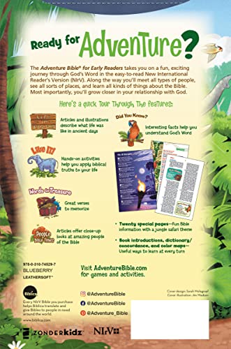 NIrV, Adventure Bible for Early Readers, Leathersoft, Blue, Full Color