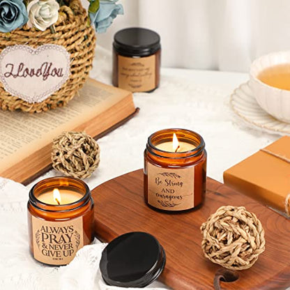 Lewtemi 10 Jars Christian Candles Gift Bulk, Brown, Classic - color: Brown, style: Classic