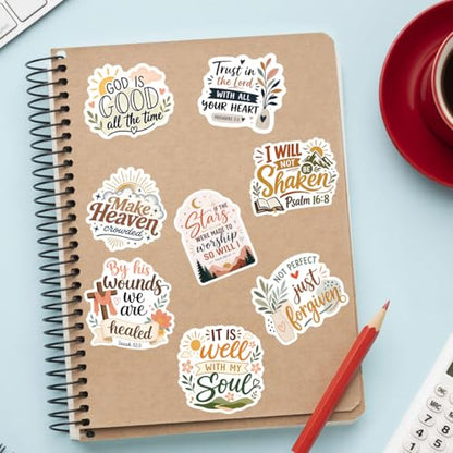 12PCS Faith Over Fear Bible Quote Stickers Pack, Inspirational Christian Vinyl Decals, Uplifting Stickers for Water Bottles, Laptops, Gifts for Religious Celebrations (A 12Christian) - color: A 12christian