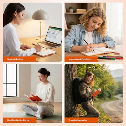 Comix Pretty Lined Journal for Women, 192 Pages, 100GSM Paper, 5.5" x 8.3" - color: Orange