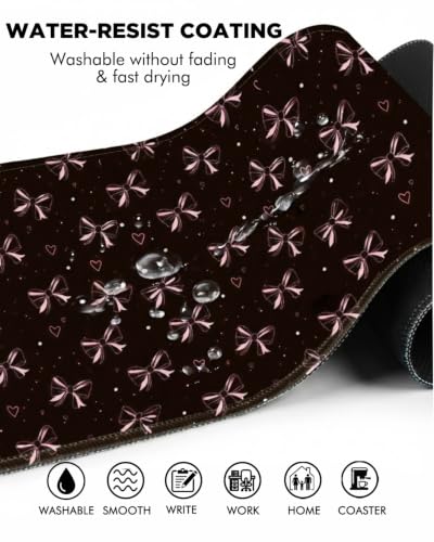 Mouse Pad, Desk Mat, 31.5x11.8in Large Mousepad, Bow - color: Bow