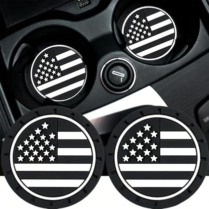 2Pcs 2.75 Inch America Flag Car Cup Holder Coaster Insert Tough Auto America Flag Car Accessories - color: Cup-flag