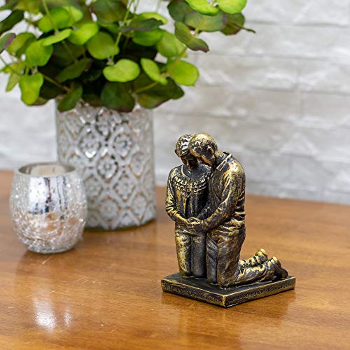 Dicksons Praying Husband and Wife 5 inch Grey Resin Stone Table Figurine - style: Praying Husband and Wife