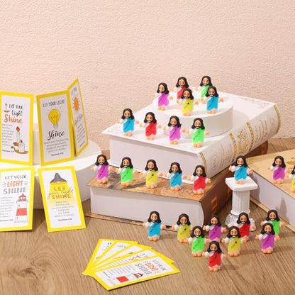 CroBlissful 60 Sets Mini Jesus Figurines Bulk,Multiple Styles - style: Multiple Styles