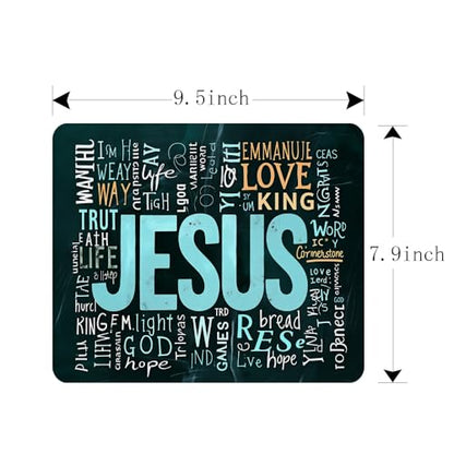 Gaming Mouse Pad Religious Christian Jesus Quotes Non-Slip Rubber Mouse Pad for Computers, Laptop, Office, Home Rectangle Personalized Mousepad 9.5 Inch x 7.9 Inch