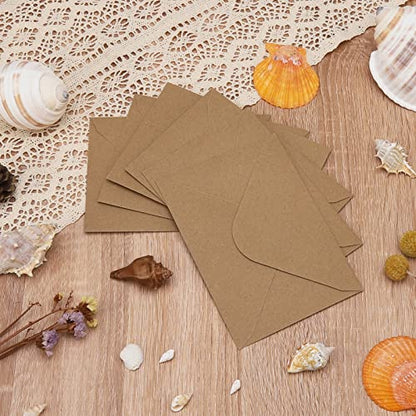 Keketer 50 Pack Kraft 4x6 Envelopes, Contour Flap A4 Envelopes for Engagement Invites, Weddings Invitation, announcements, Baby shower, Perfect for RSVP Card 120gsm, 4.5 x 6.4 Inches - 100% Recycled - color: Kraft-50