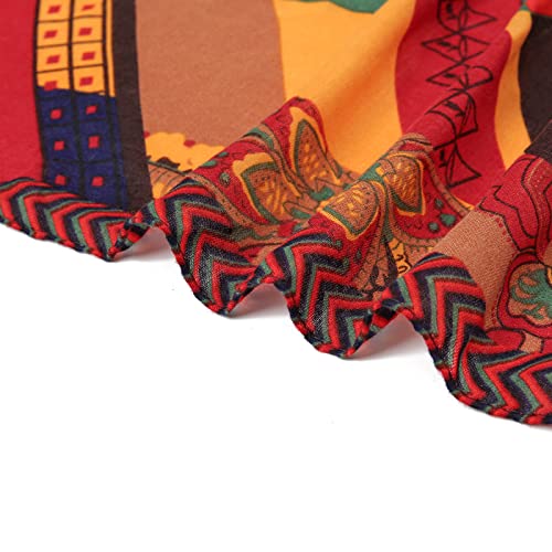 Yeieeo Boho Scarf for Women Lightweight Floral Printed Scarf Fall Winter Fashion Fringed Shawl - color: Floral 23