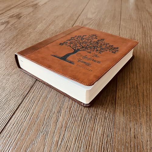 STARKENBURG COMPANY Personalized Family Bible, Custom Engraved ESV Family Journaling Study Bible, For Wedding Gifts