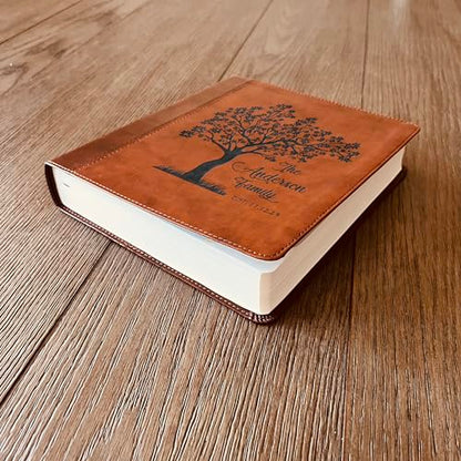 STARKENBURG COMPANY Personalized Family Bible, Custom Engraved ESV Family Journaling Study Bible, For Wedding Gifts