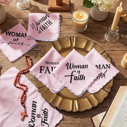 HunnmingRe Christian Handkerchief for Women Inspirational Gifts Bulk Inspirational Religious Bible Verse Handkerchief - style: Woman of Faith