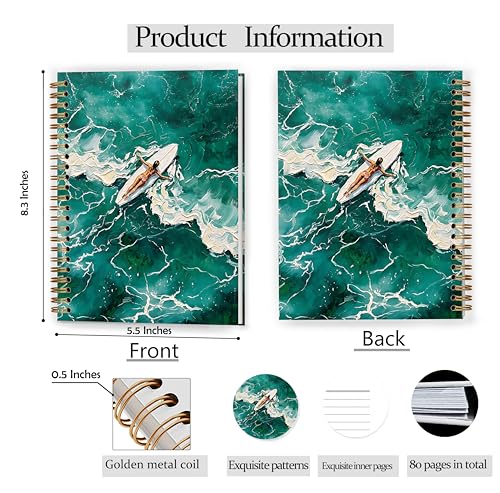 GDJIEGBC Coastal Beach Surf Notebook 5.5x8.3in - color: Color C