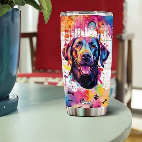 Gifts for Black Lab Lovers 20 Oz Stainless Steel Tumbler Travel Coffee Mug Gift Ideas for Dog Lovers Owners Funny Facts Water Bottle - color: Black Lab