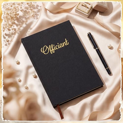 Engrowtic Wedding Officiant Book with Pen 5.25x8.25,Black,Vivid - color: Black, style: Vivid