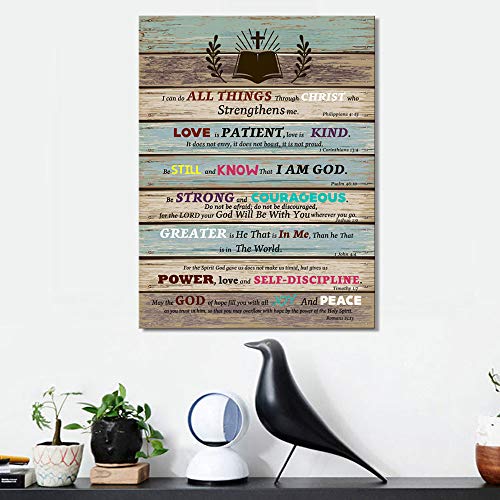 Inspirational Wall Art Scripture Bible Verse Wall Art Christian Canvas Art for Office Bathroom Bedroom Wall Decor Rustic Farmhouse Wall Decor Religious Gifts Be Still and Know that I am God - size: 12x16inch