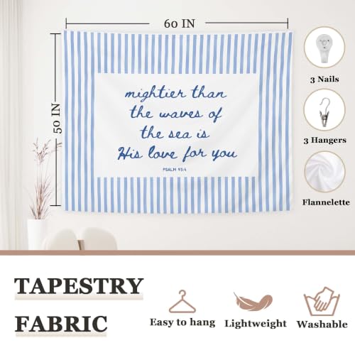 SAFDSGFDB Blue Christian Beach Tapestry Wall Hanging 50x60 - color: Christian one
