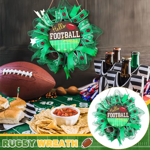 Cinnvoice Football Wreath Artificial Front Door Wreath - style: Football