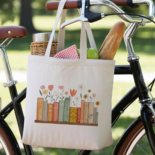 Book Lovers Gifts Canvas Tote Bag Tote Bag for Women Reusable Shoulder Bags for Grocery Beach Work - color: Red