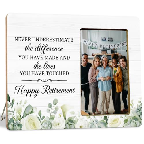 Retirement Gifts Picture Frame for Women Men, Retired Gifts Picture Frame for Coworker Boss Employee, Never Underestimate The Difference - color: Retirement