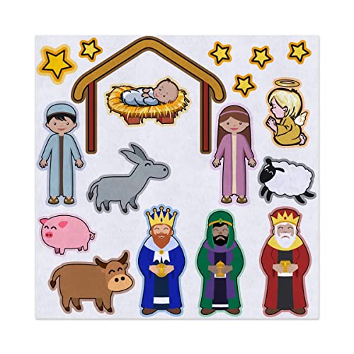 Christmas the Birth of Jesus Nativity Felt Play Art Set Flannel Board Story Storyboard Pieces