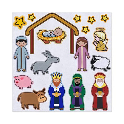 Christmas the Birth of Jesus Nativity Felt Play Art Set Flannel Board Story Storyboard Pieces