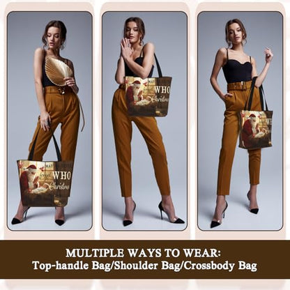 Funny Christian Tote Bags For Women With Zipper Christian Gifts For Work Gym Travel Beach Women With Large Capacity - color: Christmas-2