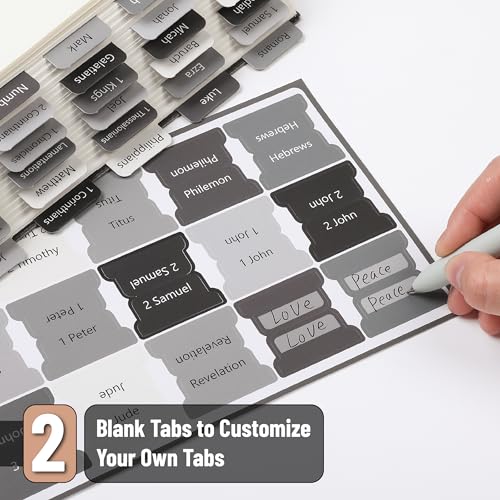 Mr. Pen- Bible Tabs, 75 Tabs, Gray, Laminated Bible Tabs for Women and Men - color: Gray 2
