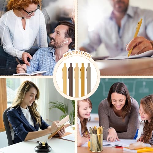 100 Pcs Ballpoint Gel Pens Bulk Retractable, Brown Series - style: Brown Series