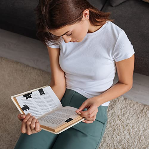 Teling 30 Pieces Black Cat Magnetic Bookmarks Assorted Cute Cat Bookmark Magnetic Book Page Clips Kawaii Animal Page Markers for Book Lovers Gifts Office Home Supplies, 15 Styles - style: Black Cat