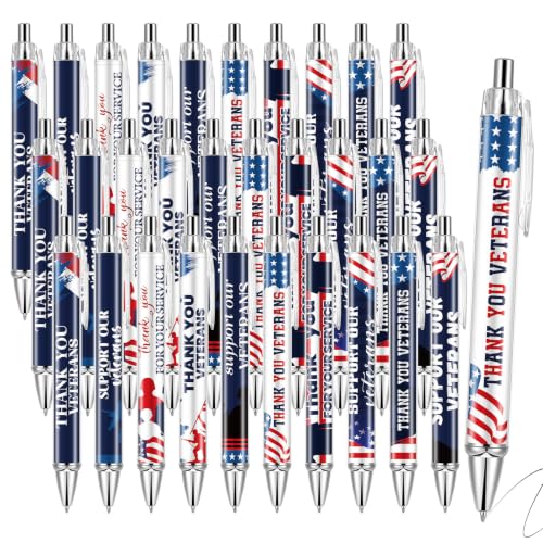 30 Pcs Veteran Day Ballpoint Pens Patriotic Pens Veterans Gifts Bulk - style: Veteran