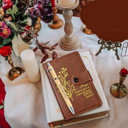 Spakon 20 Pcs Christian Prayer Journals with Pens, Spanish Bible Words - style: Spanish Bible Words
