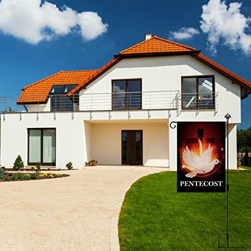 Pentecost Garden Flag Come Holy Spirit Christian Dove Jute Farmhouse Home Front Yard Sign Outdoor Decoration