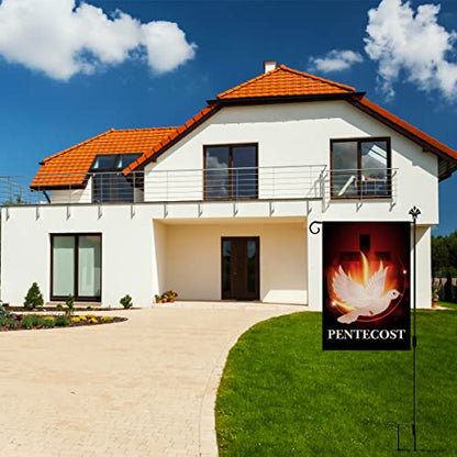 Pentecost Garden Flag Come Holy Spirit Christian Dove Jute Farmhouse Home Front Yard Sign Outdoor Decoration