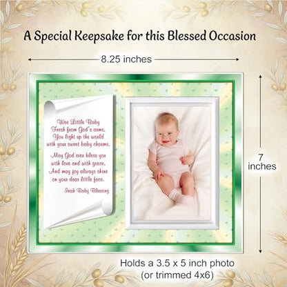 Irish Baby Blessing Picture Frame Keepsake – Traditional Christian Blessing Gift from Grandparents – Holds 3.5x5 Photo - color: Irish Baby Blessing