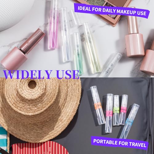 Fandamei 60PCS Mini Spray Bottle, 30PCS 3ml Mini Clear Plastic Spray Bottle Empty with 30PCS 5ml Fine Mist Refillable Mini Perfume Bottle. Small Empty Sample Containers Bottle. - size: 3ml/5ml