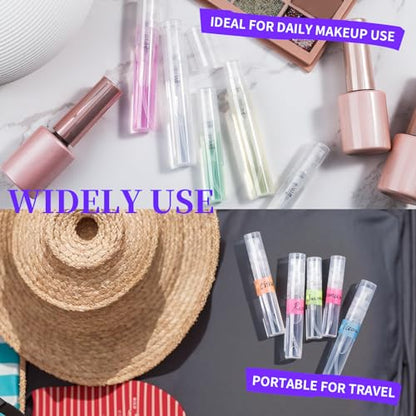 Fandamei 60PCS Mini Spray Bottle, 30PCS 3ml Mini Clear Plastic Spray Bottle Empty with 30PCS 5ml Fine Mist Refillable Mini Perfume Bottle. Small Empty Sample Containers Bottle. - size: 3ml/5ml