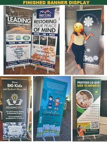 TFEN-Made in USA-Custom Aluminum Retractable Banner 23"x66", with Stand Roll up Banner for Business, Trade Shows, Stores, Advertising, Events, Custom Banners Personalized - size: 23x66 Compact