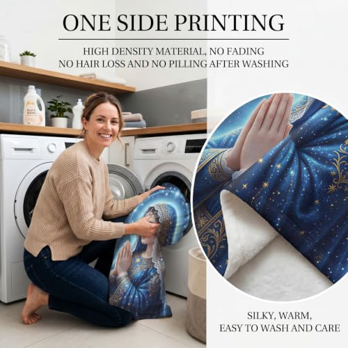 Jekeno Virgin Mary Gifts Blanket Catholic Religious Throw Blanket - color: Virgin Mary Praying, size: 50x60 Inch