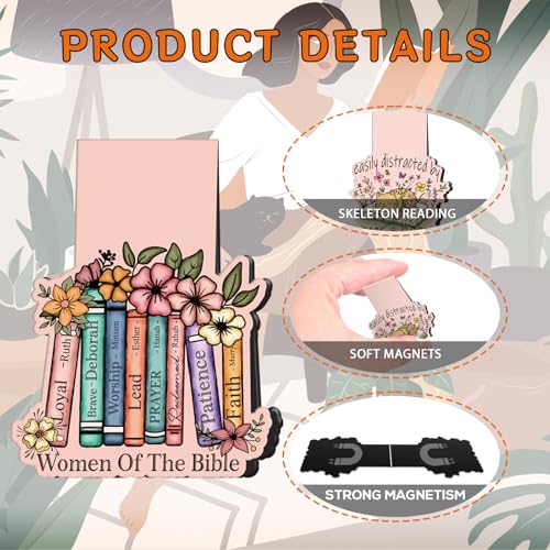 Wxiben Book Lovers Magnetic Bookmark - 9 Pcs Funny Reading Bookmarks Magnets Retro Bookish Floral Book Mark Magnetic Book Mark Page Markers Clip Gifts for Women Men Book Lovers Students Teacher - style: Book Lover