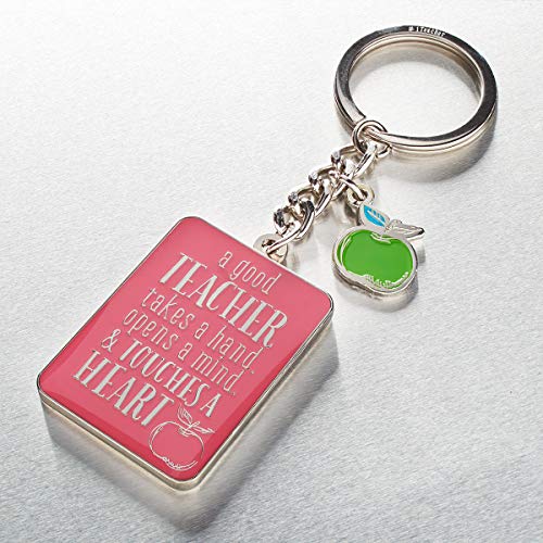 Christian Art Gifts Teacher Appreciation Keychain with Scripture: Inspirational Bible Verse Split Metal Keyring Accessory - color: Pink