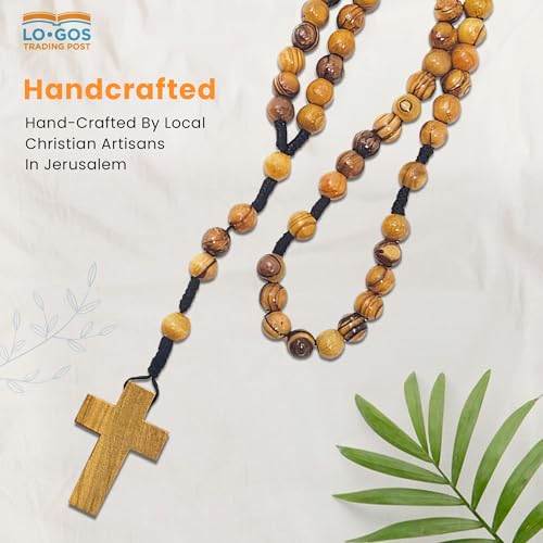 Logos Trading Post Olive Wood Catholic Rosary pouch for Men & Women - color: Pack of 1