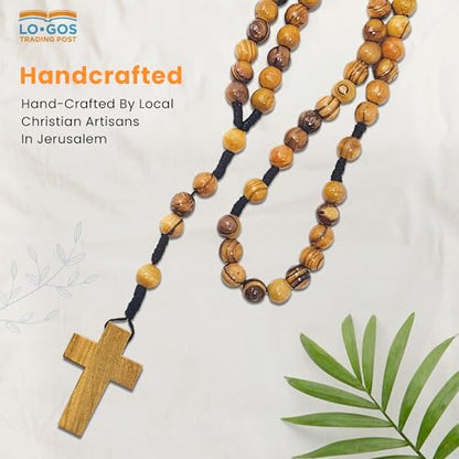 Logos Trading Post Olive Wood Catholic Rosary pouch for Men & Women - color: Pack of 1