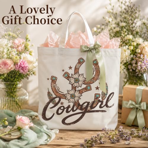 Western Cowgirl Canvas Tote Bag Cowgirl Gifts - color: Western Cowboy Theme 9