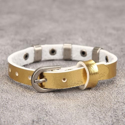 Jeilwiy Punk Rock Gothic Black Rivet Leather Spiked Necklace Collar Neckband Leather Choker Necklace for Women Mom Gifts Adjustable - color: HGB152-Gold