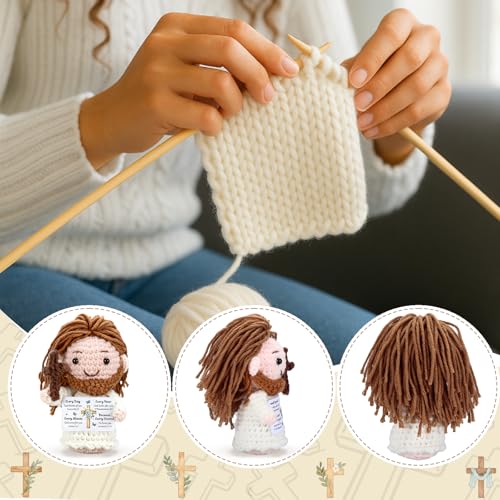 Positive Jesus Crochet Christian Gifts Handmade Emotional Support Jesus - style: every day God thinks of you...