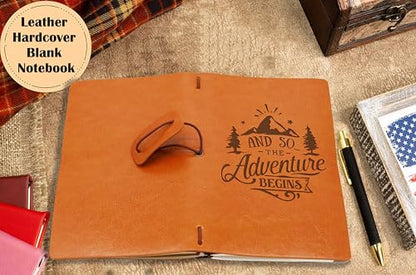 And So the Adventure Begins-Travel Memory Journal-Congra Retirement Promotion Wedding Graduation Gift-World Traveler Camper Keepsake-Adventure Awaits Refillable Photo Diary Travel Record Notebook - style: Style44-and so the adventure begins-tree