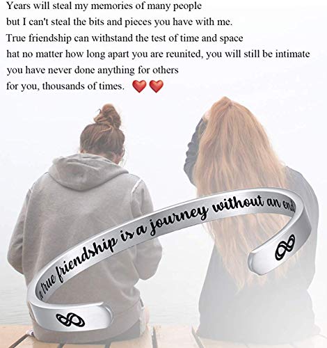 Fesciory Inspirational Bracelets for Women, Stainless Steel Cuff Bangle - color: Silver-13