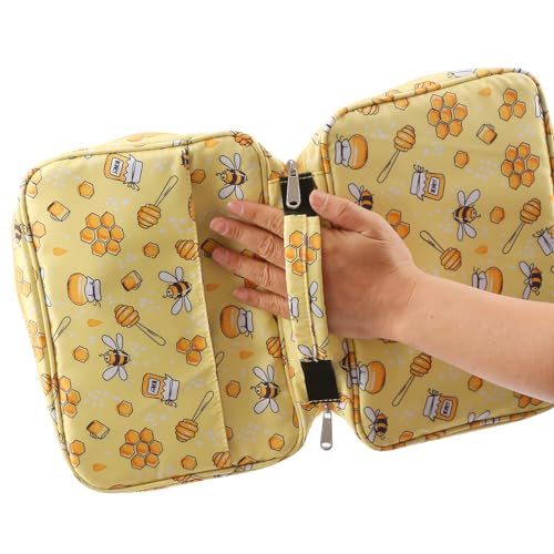 Bible Cover Carrying Book Case Church Bag Bible Protective with Handleand Zippered Back Pocket, Gift for Girls Women Mother Men Women Father Kids(Yellow)